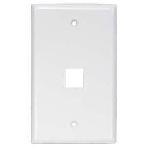 1Port Keystone Wallplate White Smooth Face