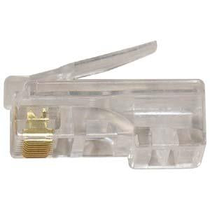 RJ45 Cat.5E Plug Stranded 2 Prong 6Micron 100pk