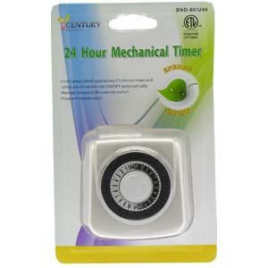 24 Hour Mini Mechanical Timer 2-Prong Plug