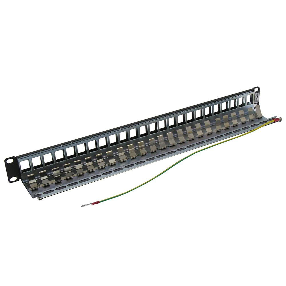 Cat.6A 24-Port Snap in Patch panel for STP RJ45 Keystone Jack