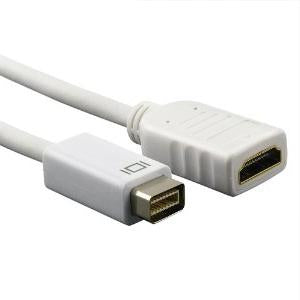 6 Inches Mini-DVI Male to HDMI Female Adapter