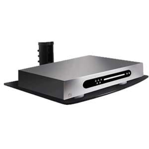 Aluminum/Tempered Glass DVD Mount Single Deck Black DVD211