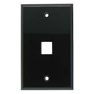 1Port Keystone Wallplate Black Smooth Face