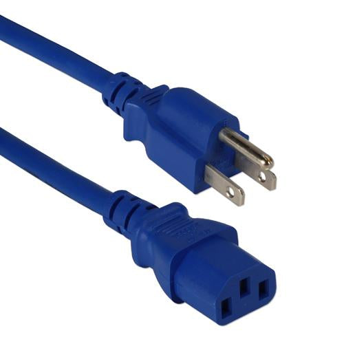 2Ft 18 AWG Universal Power Cord Cable Blue
