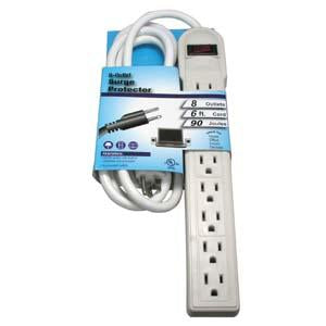 6Ft 8-Outlet Surge Protector 14AWG/3, 15A, 90J