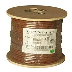 500Ft 18/6 Unshielded CMR Thermostat Cable Solid Copper PVC