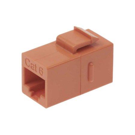 Cat.6 Inline Coupler w/Keystone Latch Orange