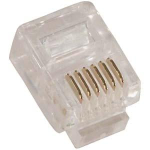 RJ12 (6P6C) Plug for Solid Round Wire 100pk
