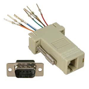 DB9 Male to RJ45 Modular Adapter Ivory