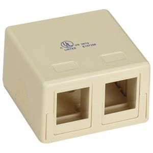 2Port RJ45 Surface Mount Box White (Box Only)