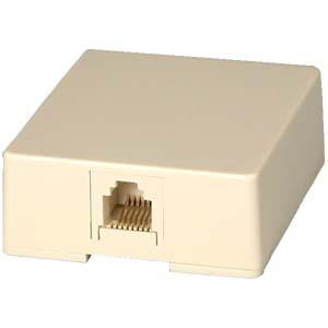 RJ12 Modular Single Port Surface Mount Jack Ivory