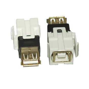 USB 2.0 Type B Feamle to A Female Keystone Jack