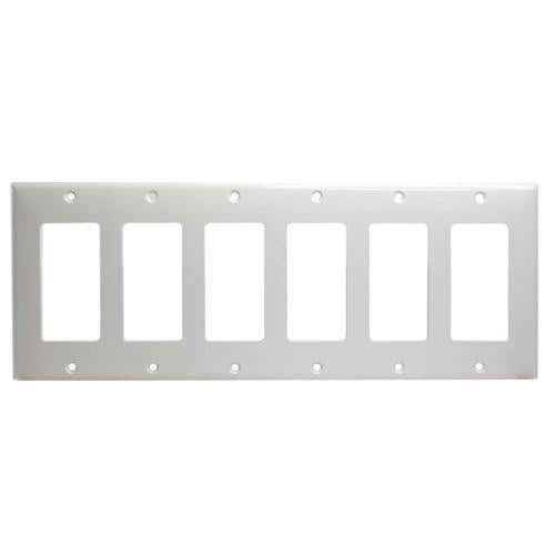 6 Gang Decora Wall Plate White (GFCI)