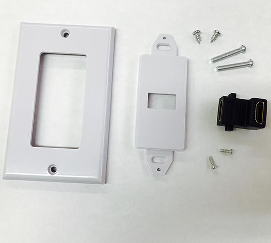 1 Port Decor HDMI Wall Plate, 90 Degree