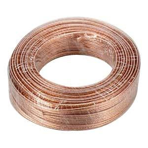 100Ft 14AWG/2 Polarized Speaker Wire Coil CCA Clear Jacket