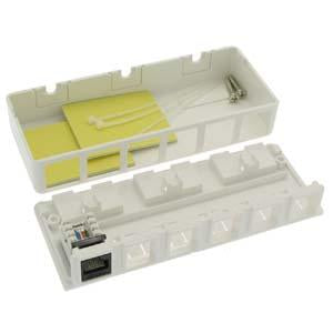6 Port RJ45 Surface Mount Box White (Box Only)