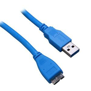 10Ft USB 3.0 Cable A-Male to Micro B-Male Blue