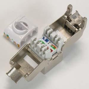Cat6a 180 Degrees Shielded RJ45 Keystone Jack