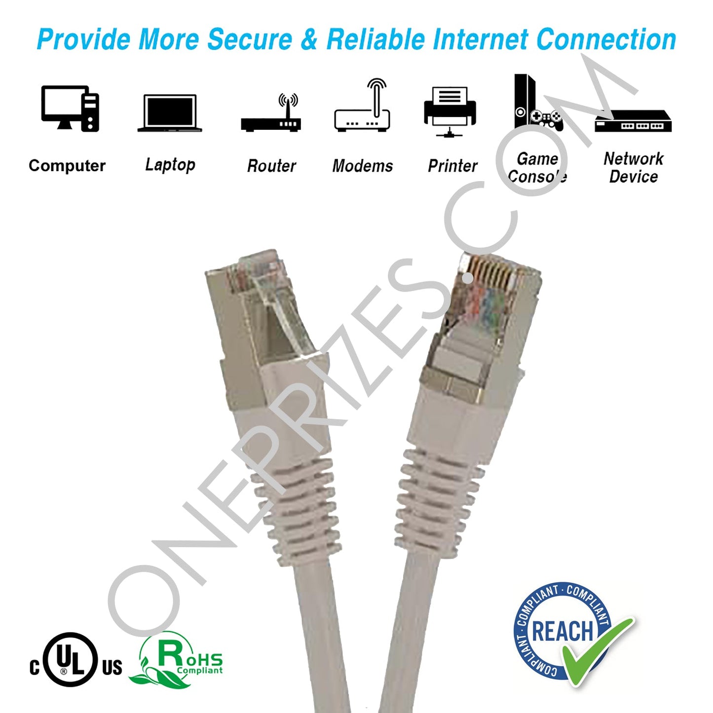 Cat5e Shielded (FTP) Ethernet Patch Cable Booted (6Ft to 35Ft)