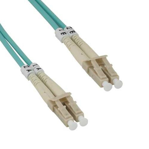 9M LC-LC 10Gb 50/125 OM3 M/M Duplex Fiber Cable Aqua Jacket