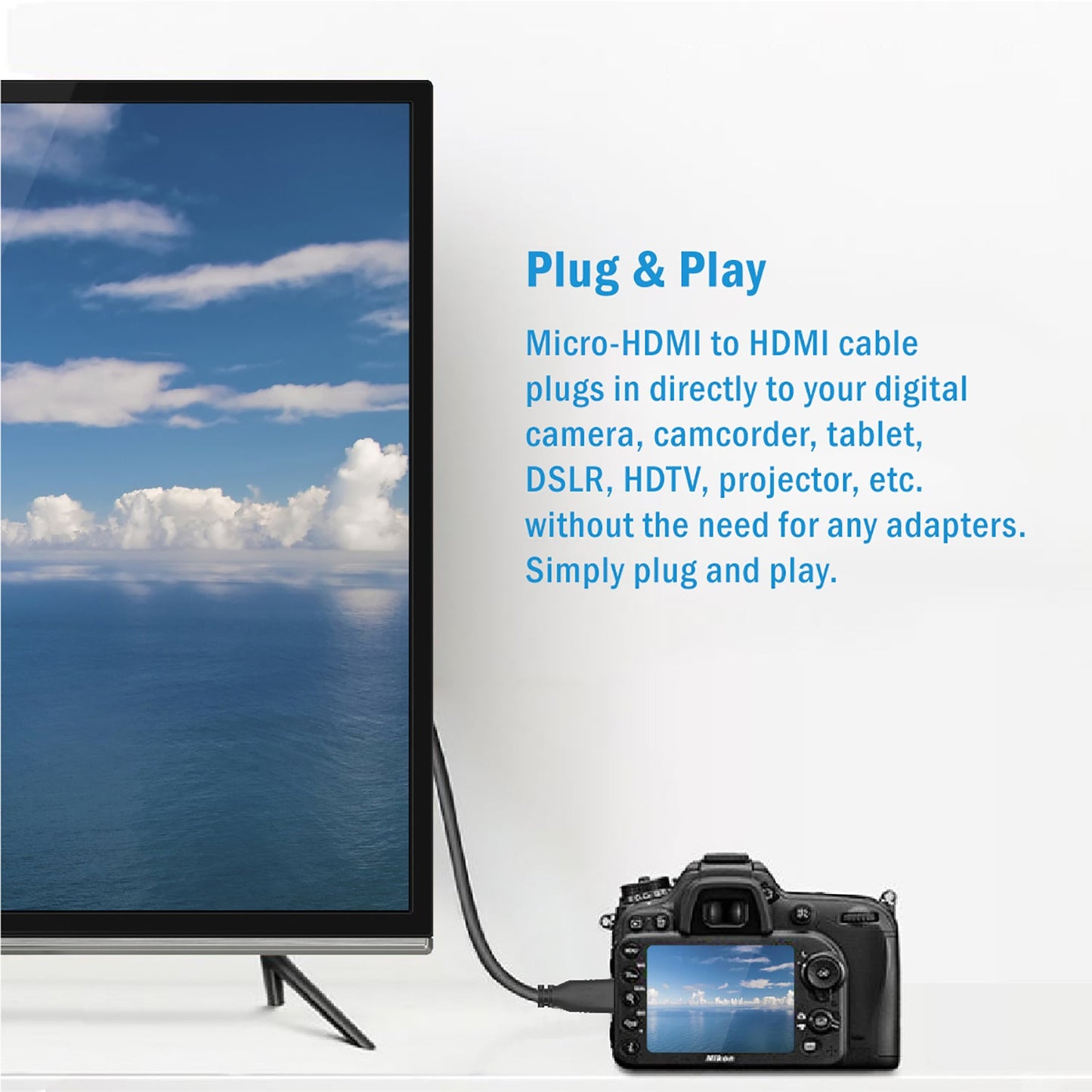 High Speed HDMI to Micro HDMI Cable (D-Type) M/M