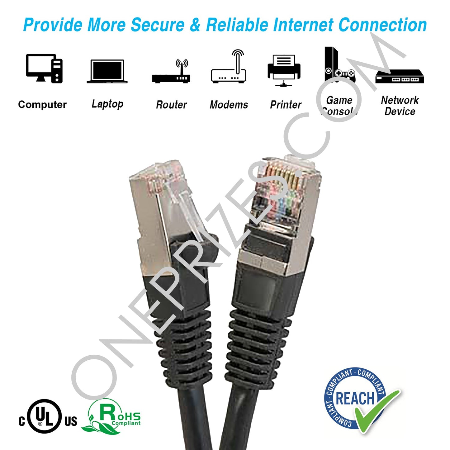 Cat5e Shielded (FTP) Ethernet Patch Cable Booted (50Ft to 200Ft)