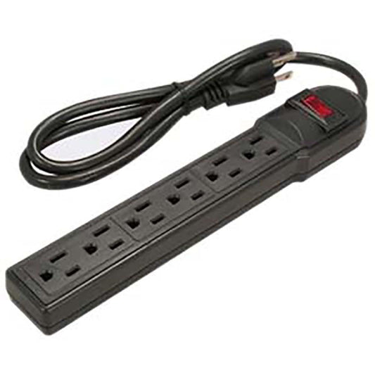 3Ft 6-Outlet Surge Protector 14AWG/3, 15A, 90J