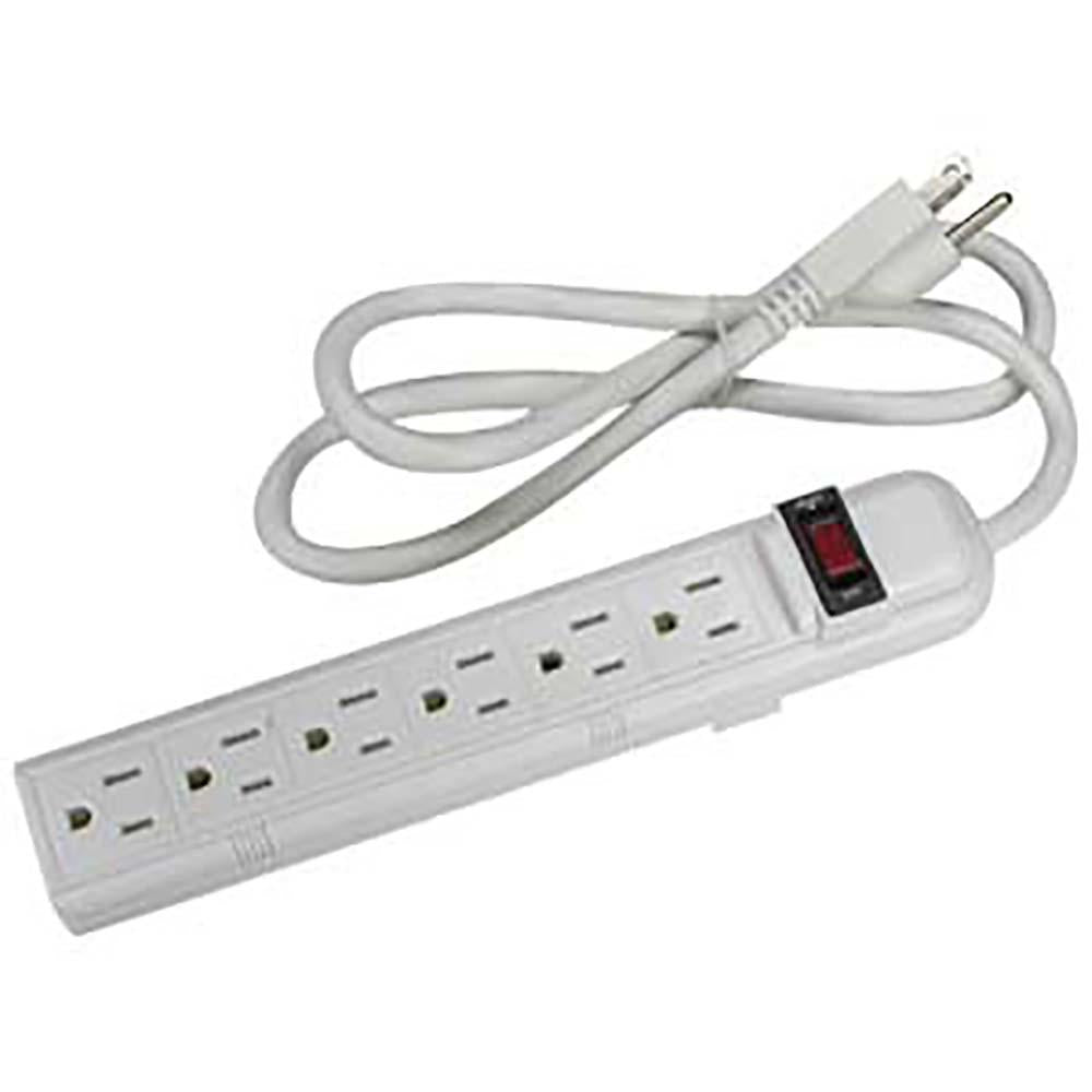 3Ft 6-Outlet Surge Protector 14AWG/3, 15A, 90J