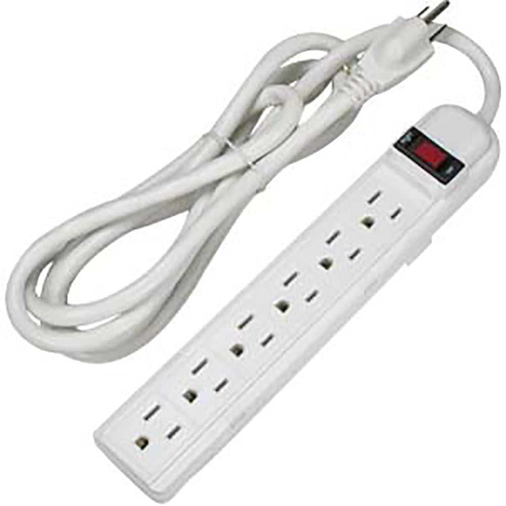 6Ft 6-Outlet Surge Protector 14AWG/3, 15A, 90J