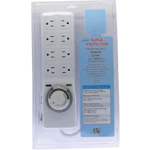 Timer Surge Protector 8-Outlet 5Ft Cord