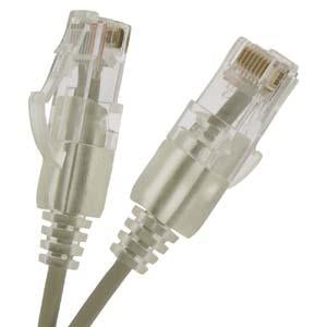 Slim Cat6 Ethernet Patch Cable Booted Gray 30AWG