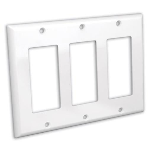 Triple Gang Decora Wall Plate White