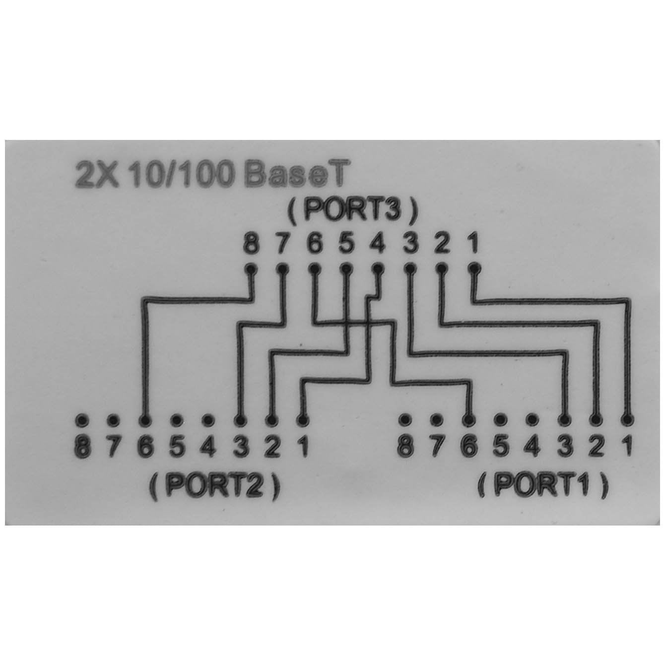 10/100 BaseT RJ45 1P/2J 08 Wiring Splitter, Pigtail Type