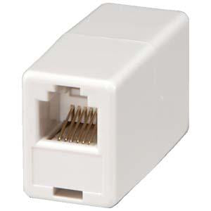 RJ12 Modular Inline Coupler Reverse, Ivory