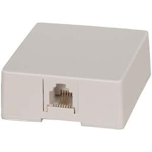 RJ11 Modular Single Port Surface Mount Jack White