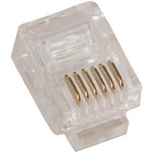 RJ12 (6P6C) Plug for Stranded Round Wire 100pk