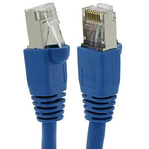 2Ft Cat6A Shielded (SSTP) Snagless Network Ethernet Patch Cable Blue