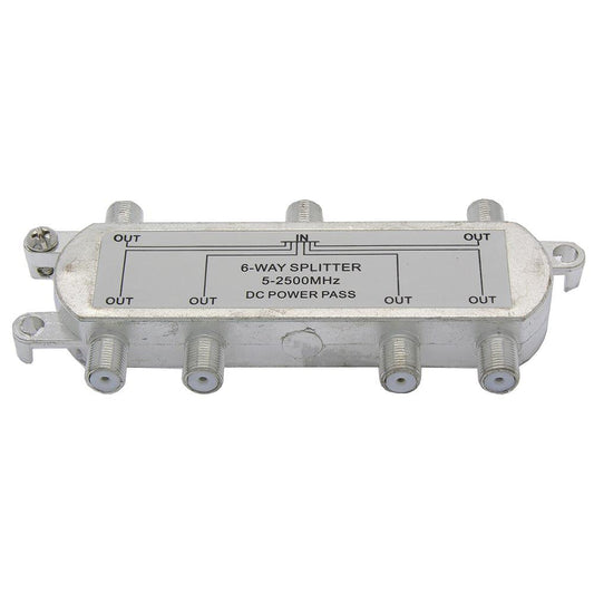 6Way 2.5GHz Satellite Splitter DC Power Pass