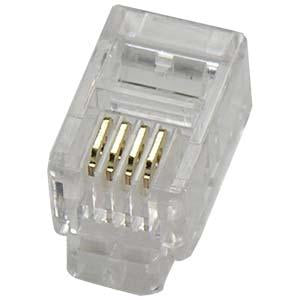 RJ22 4P4C Plug for Handset Flat Stranded Wire 100pk