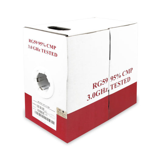 1000Ft RG59 CMP (Plenum) 95% 20AWG Bare Copper, 3.0GHz