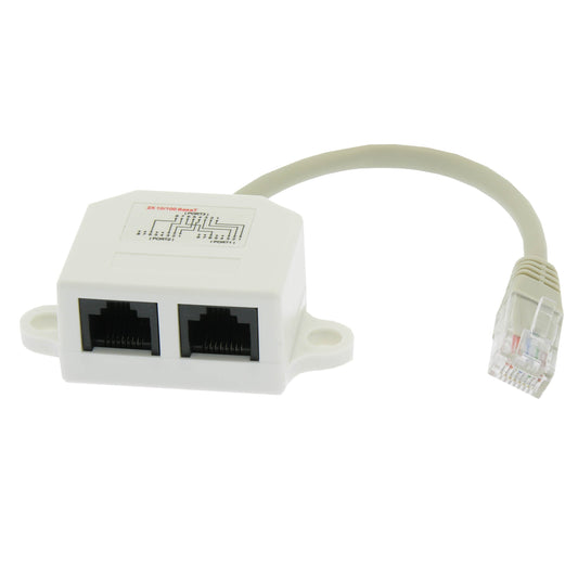 10/100 BaseT RJ45 1P/2J 08 Wiring Splitter, Pigtail Type