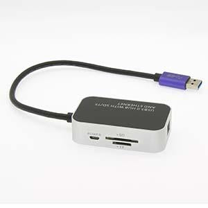 USB 3.0 3-Port Hub with Ethernet SD/TF Reader