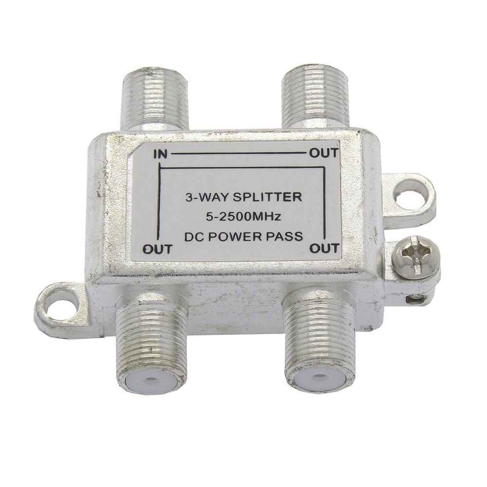 3Way 2.5GHz Satellite Splitter DC Power Pass