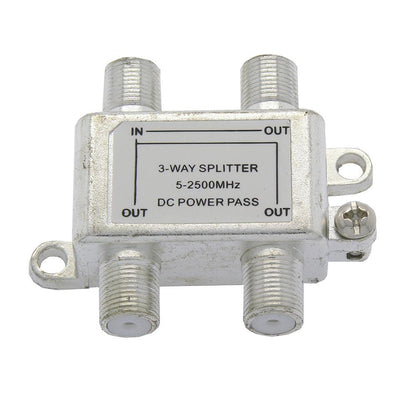 3Way 2.5GHz Satellite Splitter DC Power Pass