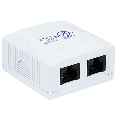 Cat6 2-Port Surface Mount Box White