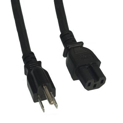 8Ft 14AWG 15A 125V Power Cord Cable (NEMA15P to IEC C15)