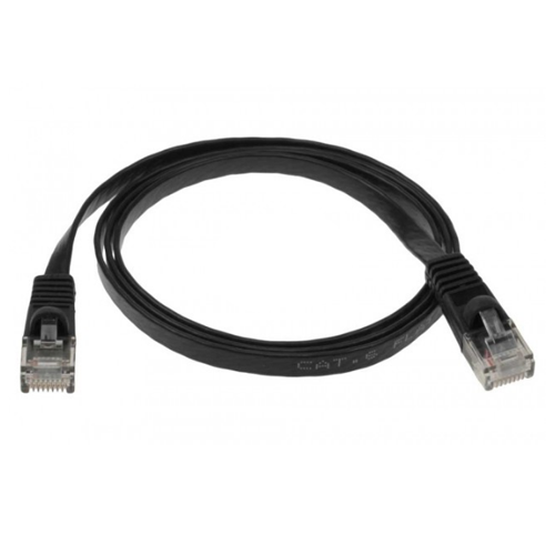 2Ft Cat6 Flat Ethernet Network Patch Cable Black