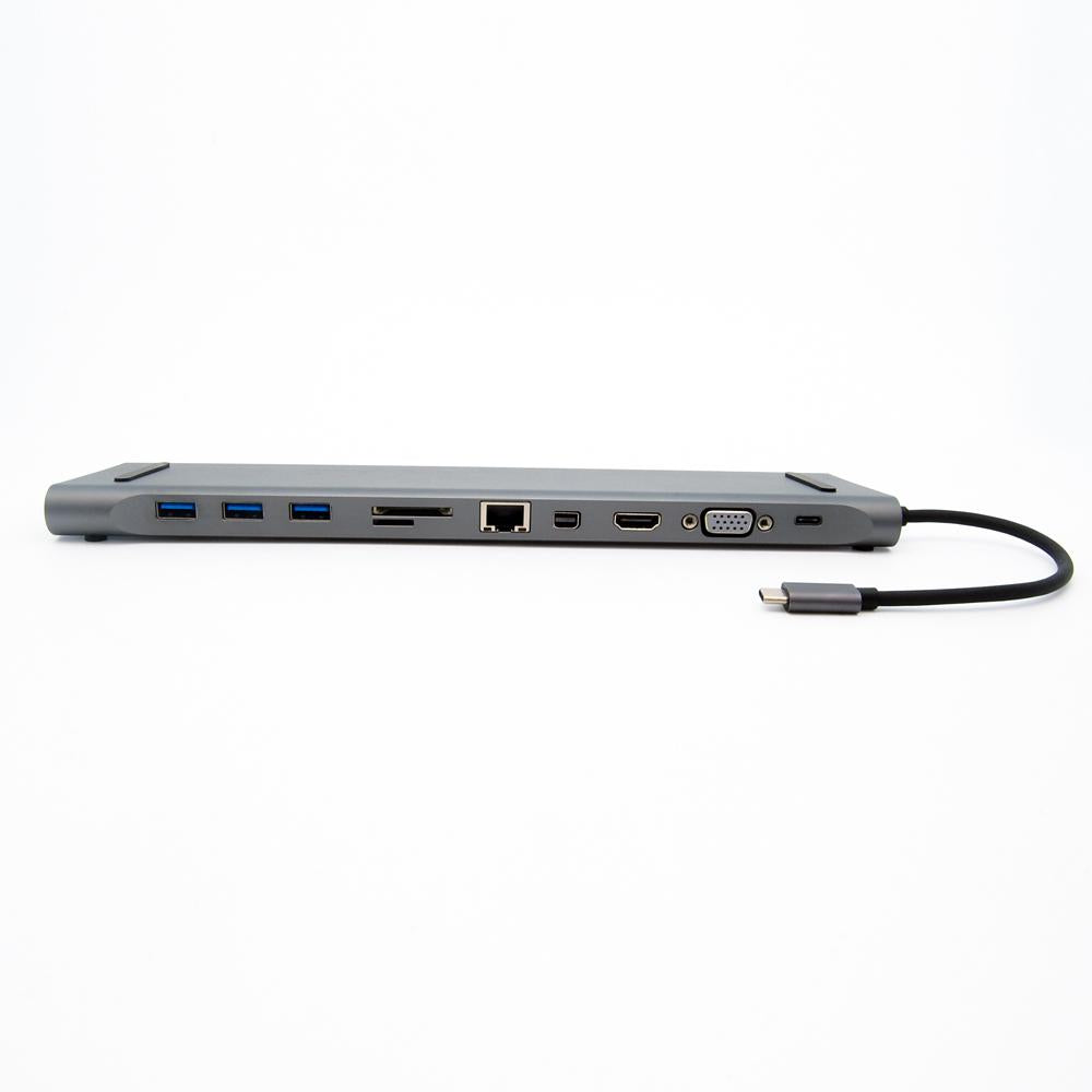 USB 3.1 Type-C to HDMI+Mini DP +VGA+USB 3.0x3+SD card slot+RJ45+audio+Type C Female Docking