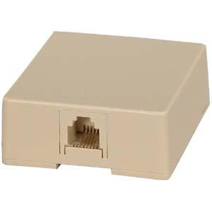 RJ11 Modular Single Port Surface Mount Jack Ivory