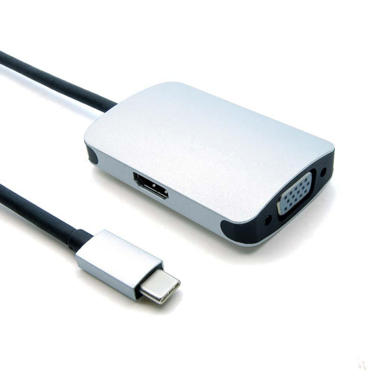 USB Type C Male to VGA Female with HDMI Female Adapter